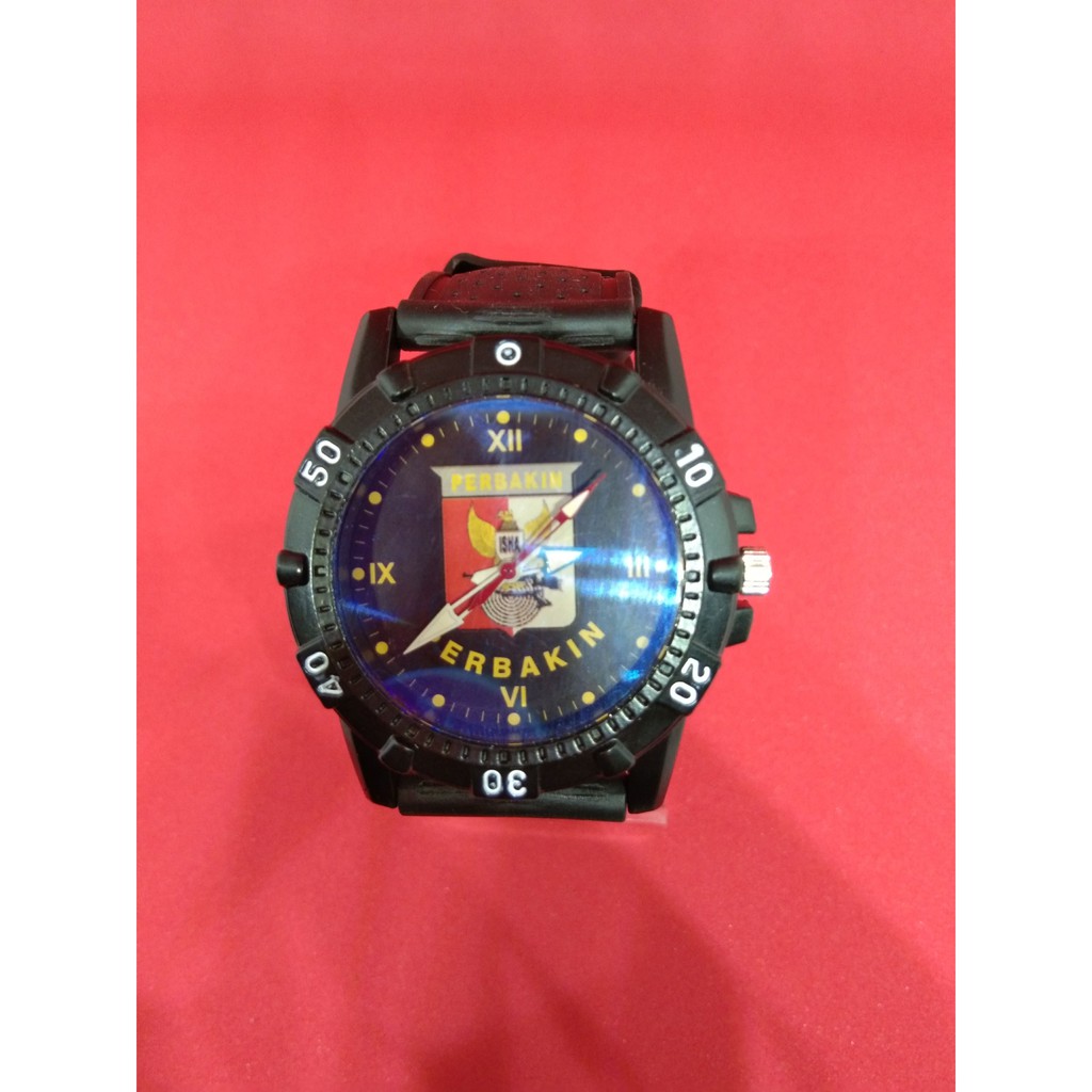 NEW JAM TANGAN LOGO PERBAKIN KARET KECIL PRIA/WANITA FREE BATERAI