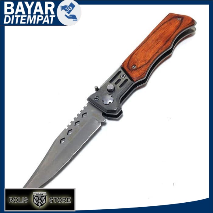 Safari Max Pisau Lipat Knife Knive Automatis NF5369 Kayu