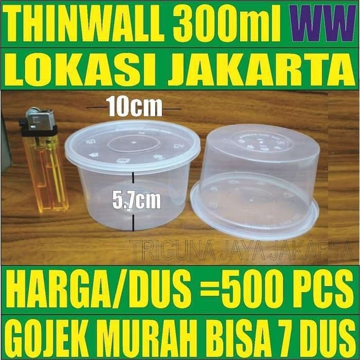 Thinwal Bulat 300 ml Plastik 25 pcs Cup Puding Es Kepal Milo Mangkuk