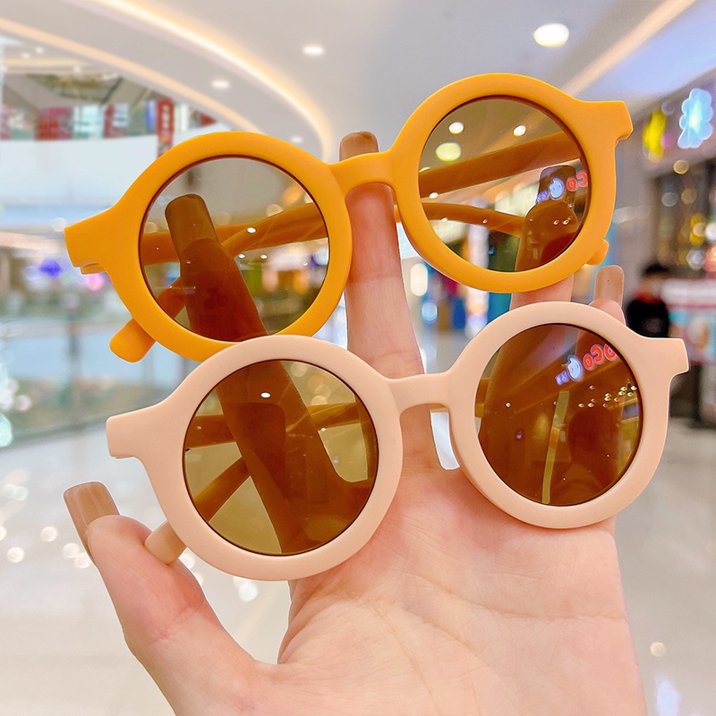 [✅Ready Stock]Kacamata Anak Laki Laki Kaca Mata Hitam Bayi Berjemur Bingkai Bulat UV400 Anti Ultraviolet Untuk Anak/Laki-Laki Perempuan/Bayi-6