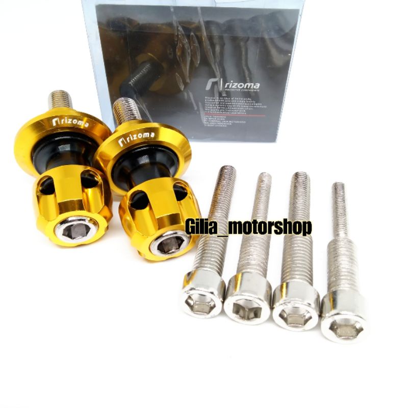 Jalu Pedok Rizoma CNC Gold Universal Jalu Peddok Jalu Paddock Rizoma plus baut drat 12 /14 Universal