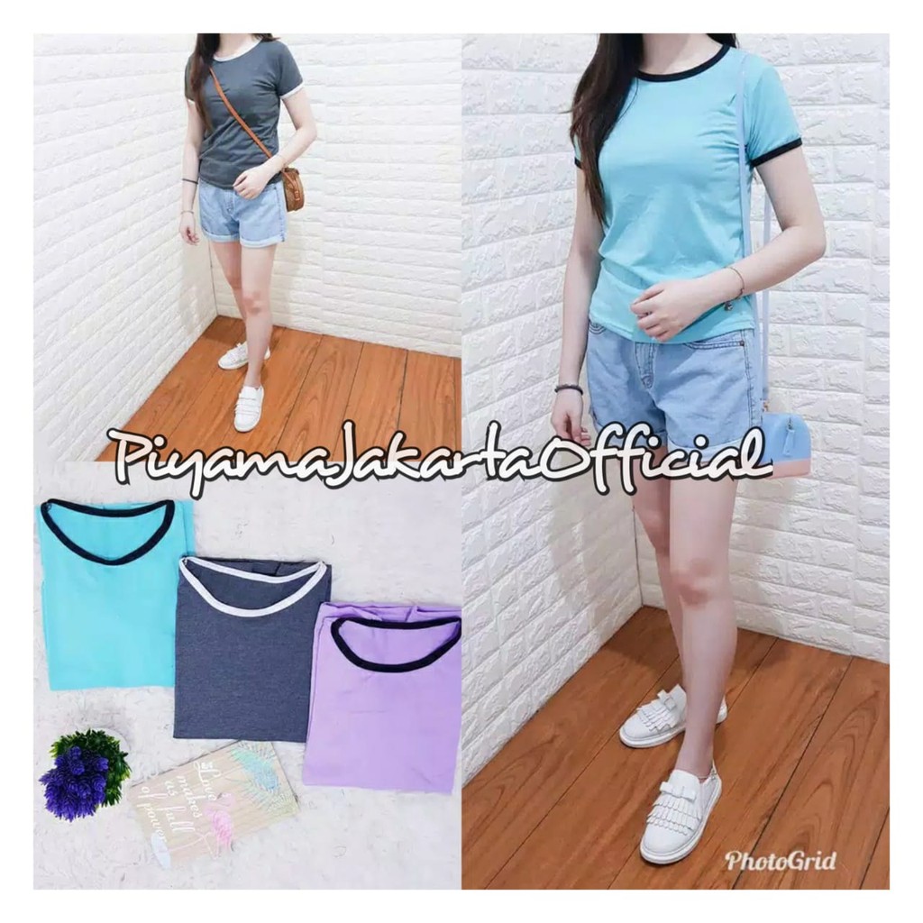 PX -RINGER TEE /Kaos Polos Basic Ringer Tee Pendek / Crop / Atasan