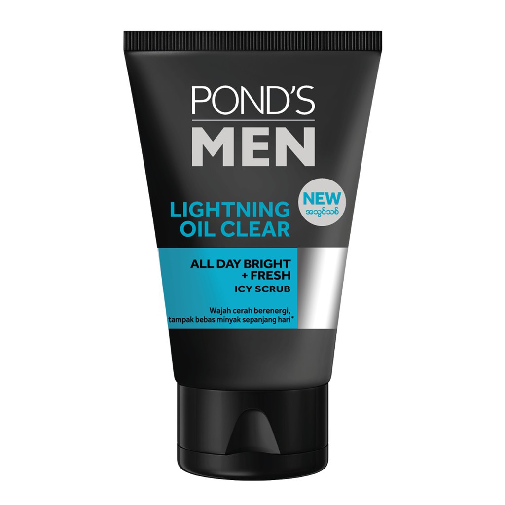 Pond's Men Facial Scrub Lightning Oil Clear | Ponds Men Lightening Oil Clear All Day Bright Face Scrub 100gr