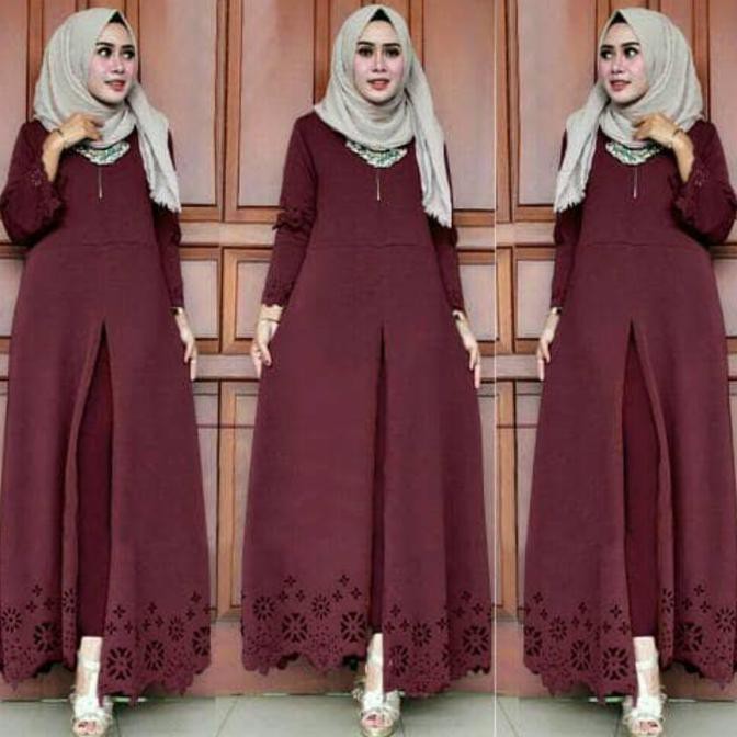  Gambar  Baju  Gamis  Setelan Celana  Hijab Converse