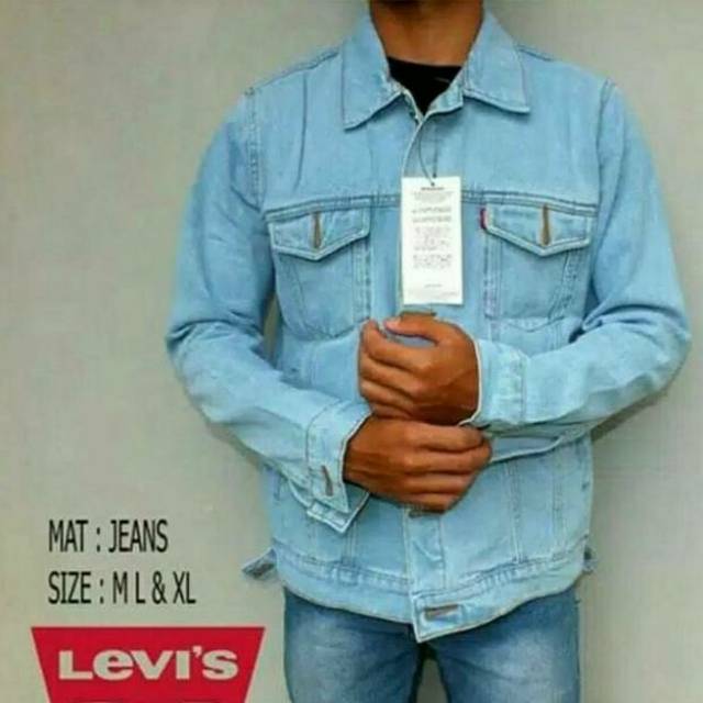  Jaket Jeans Biru Muda Telur Asin Bioblits Kerah Saku 