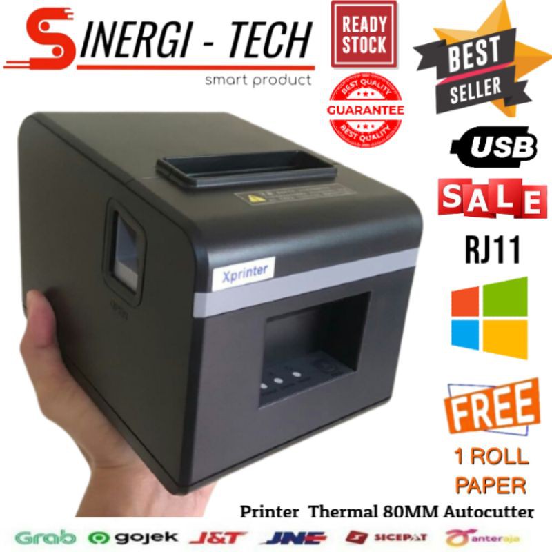 printer thermal kasir 80mm autocutter xprinter ep160ii usb   rj11 laci kasir 