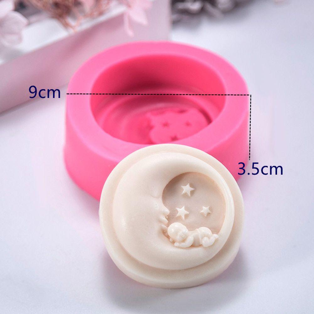 Cetakan Sabun Silikon Nanas 3D Multi-Fungsi Bulan Bayi Lucu Bulat DIY Craft Handmade Soaps Supplies