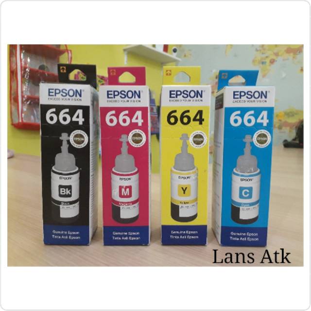 Tinta Printer Epson 664 (BK,M,Y,C) / Tinta Asli EPSON 80ml epson