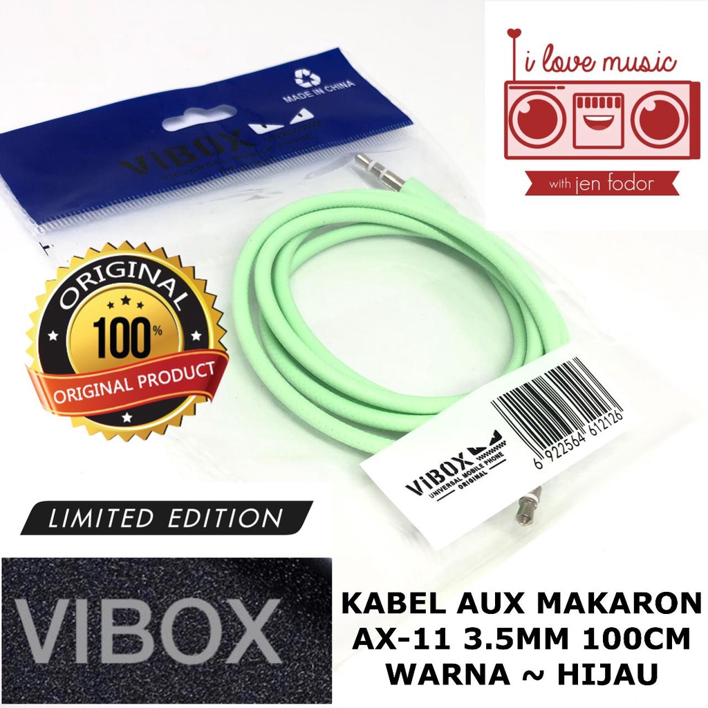 Kabel AUX AUDIO Jack 1in1 untuk Handphone / komputer ke speaker KABEL AUX MACARON VIBOX