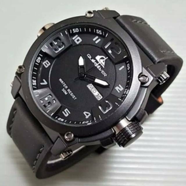 Jam Tangan Pria / Cowok Quiksilver Quicksilver Kulit Hitam - Cokelat