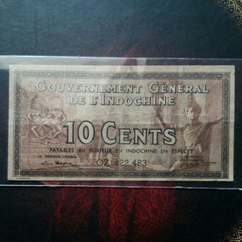 uang 10 cent indochina 1939 vf
