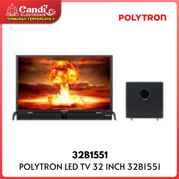 POLYTRON LED TV 32 Inch 32B1551 Soundbar dengan Subwoofer