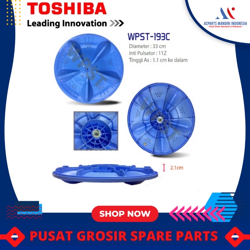 pulsator mesin cuci toshiba aw bx80kn 33cm gigi 11 original