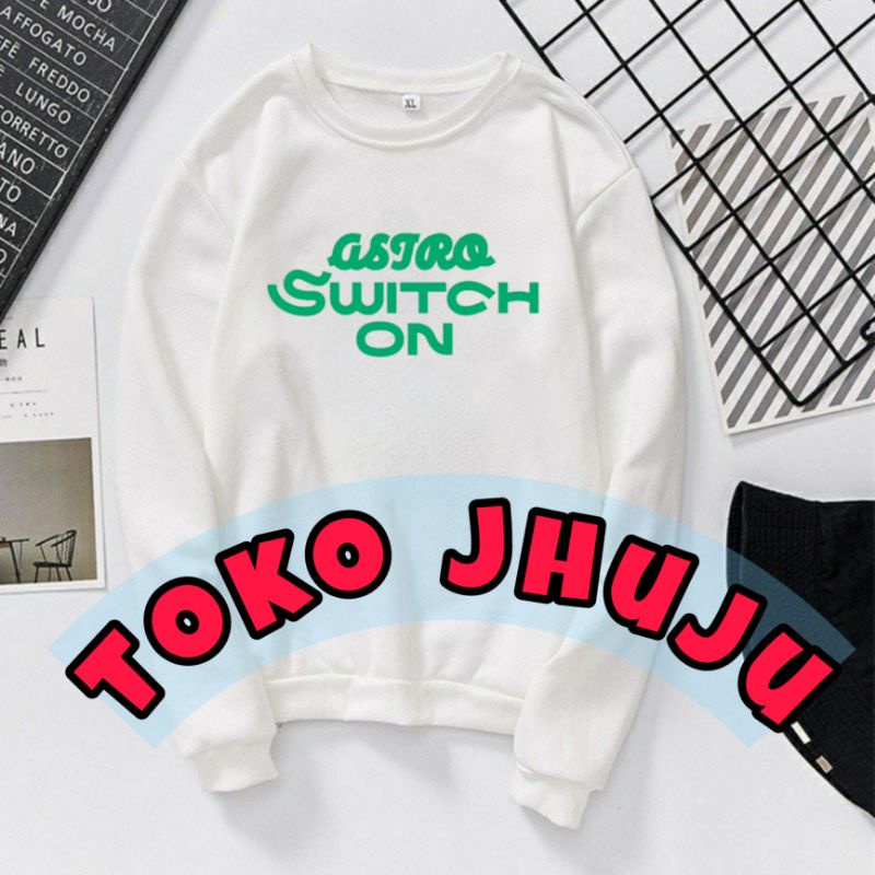 Basic Sweater Astro Switch On SABLON HIJAU Cha eun Woo MJ