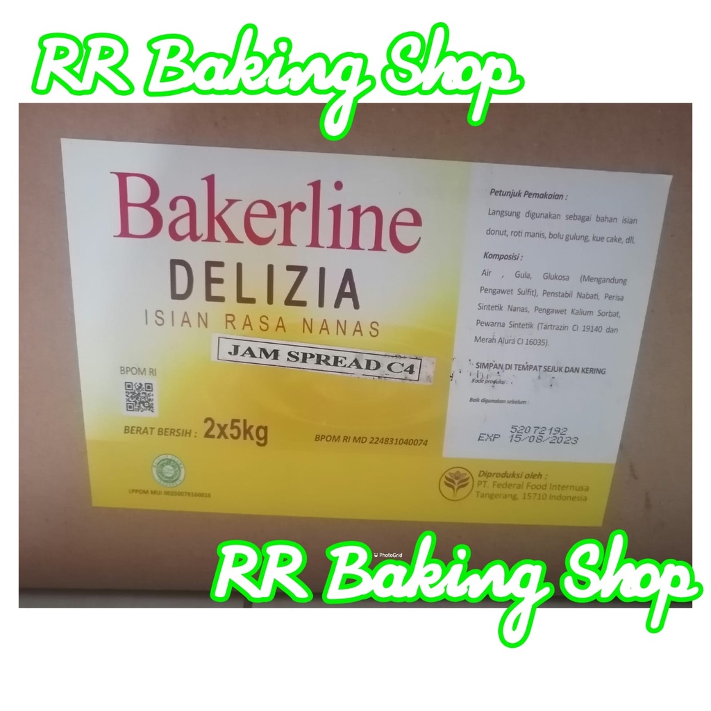 Selai Nanas murah 250 gram bakerline Delizia / Lepatta - Pinapple jam murah 250 gram bakerline  delizia / lepatta
