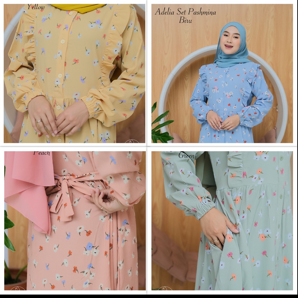 DRESS KRINGKEL SET PASHMINA ORIGINAL CRINGKEL ZR collection LIMITED EDITION MOTIF SUPER ADEM BUSUI