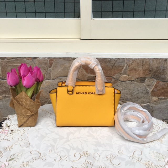 Tas michael kors mk selma mini xs jasmine yellow original authentic bag