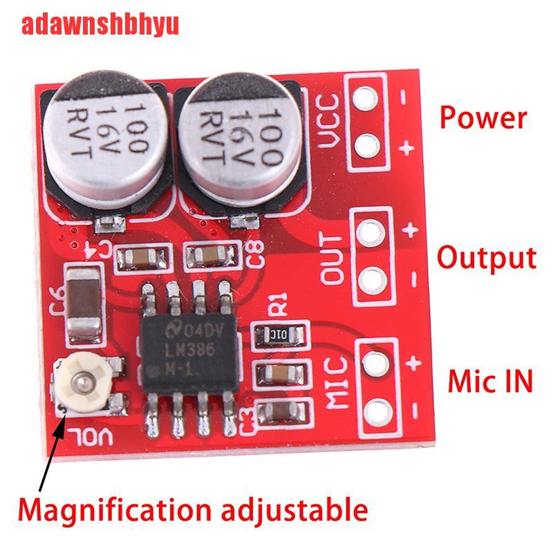 Papan Gain Penguat Daya Mikrofon Elektrik Dc 5v-12v Lm386 200