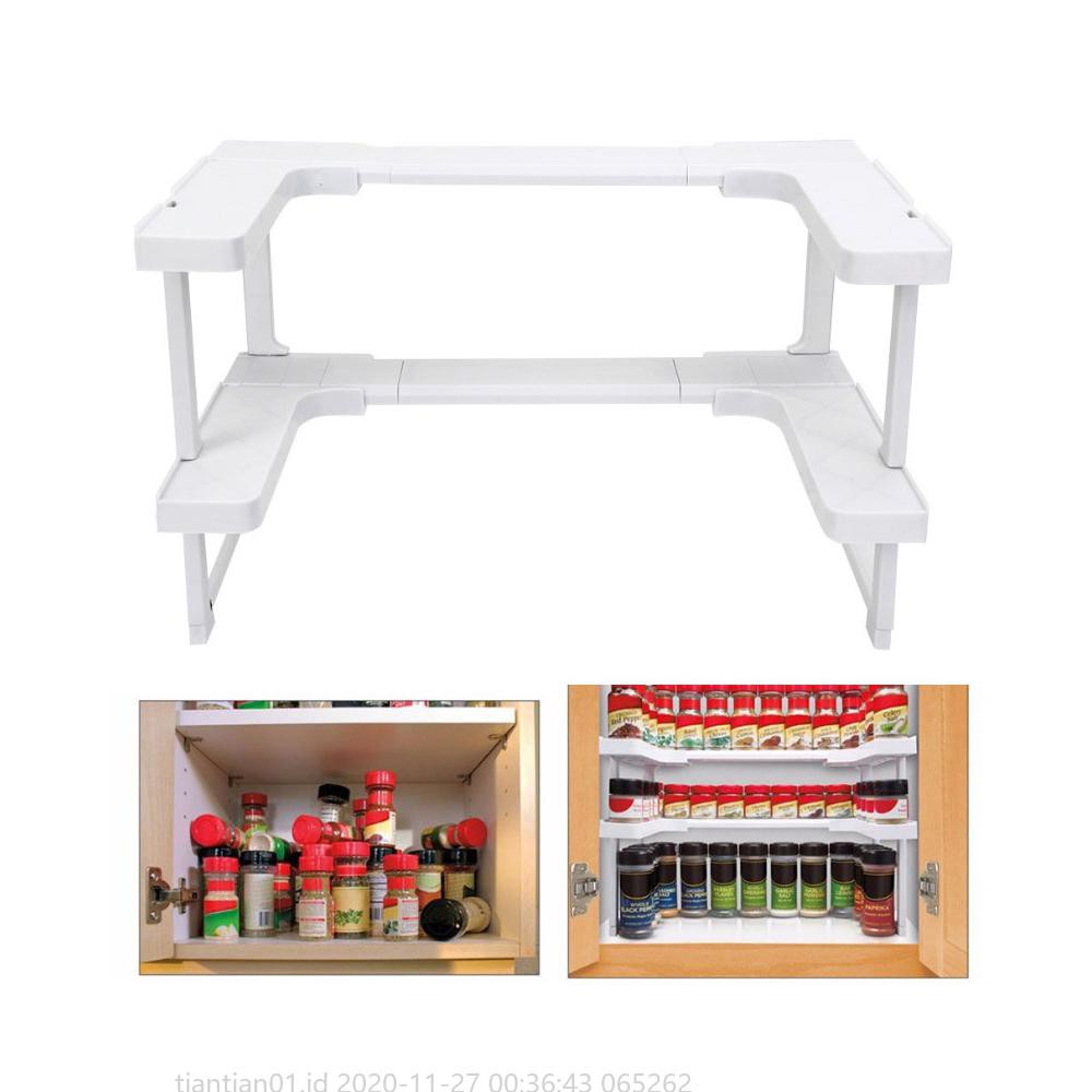 2 Layers Kitchen Storage Shelf Cabinet Cupboard Space Saving Wardrobe Rack Holders Home Organizer Shopee Indonesia