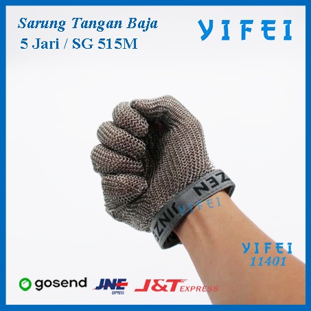 Sarung Tangan Baja 5 Jari SG515M YIFEI-11401/chain protective gloves