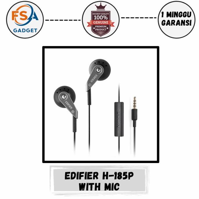 cusss order] Edifier H185p Original Earbud Stereo Kualitas Tinggi With Mic Original