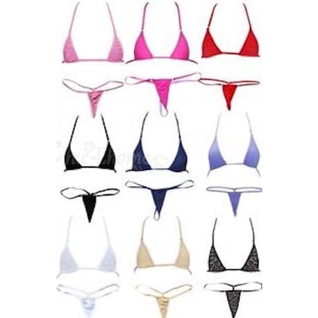 STACY Sexy Lingerie String Micro Bikini Bra   G String Brazillian Mini Berkualitas