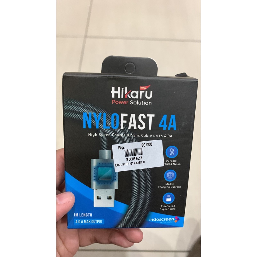 KABEL DATA NYLOFAST HIKARU 8P 1M FOR IPHONE-ORI