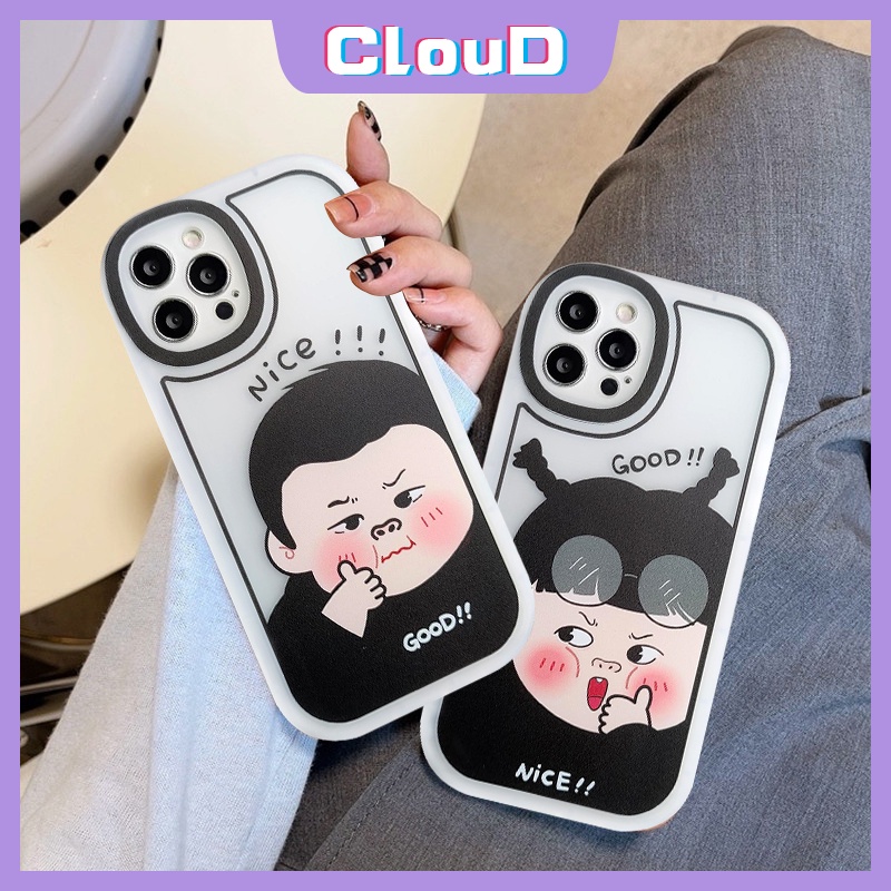 Case Anak Laki-Laki Dan Perempuan Couple Kartun Lucu Kompatibel Untuk iPhone X XR XS Max11 12 14 13 Pro Max7 8 Plus 6s 6 Plus Se2020 Lembut Tpu Ponsel Silikon Penutup Belakang