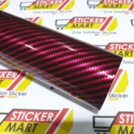 Skotlet Carbon termurah 7D Pink glossy stiker vinyl panel motor mobil