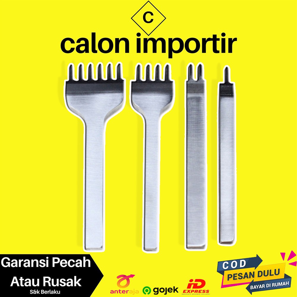 

Alat DIY Kulit Leathercraft Hole Punches Stitching Tool 1+2+4+6 Prong Leather Crafter Must Have