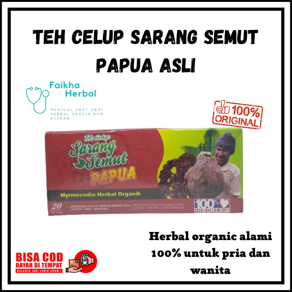 

Teh Celup Sarang Semut Asli Papua Original Kencona Sari/ Herbal Asam Urat / Rematik / Tumor