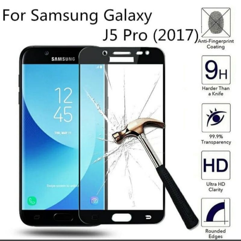 Samsung Galaxy J5 Pro 2017 Tempered Glass Full Layar Anti Gores Kaca