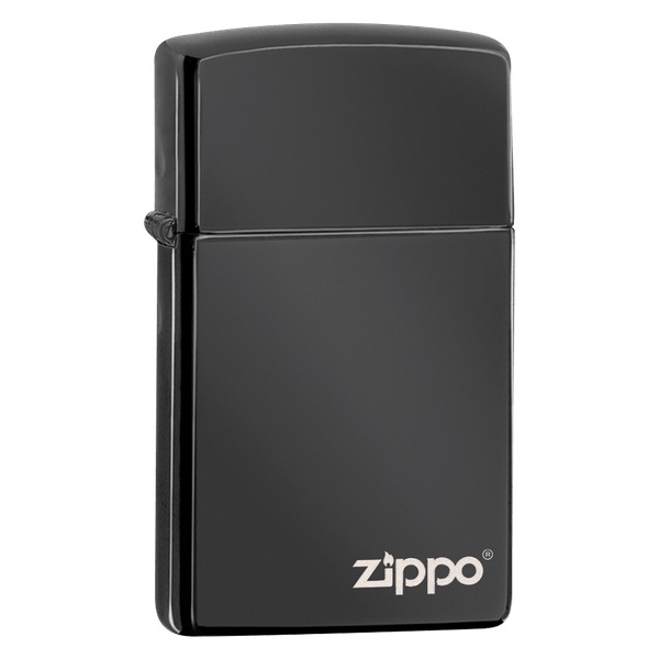 Zippo Slim High Polish Black Zippo Logo 28123ZL