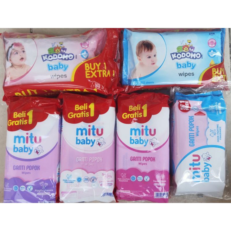 Tissue Basah Mitu Baby Kodomo Cussons Baby Wipes (buy 1 get 1)