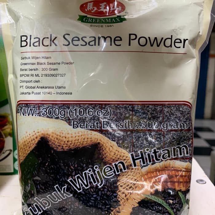 GreenMax Black Sesame Powder/ Bubuk Wijen Hitam Taiwan 300 Gram