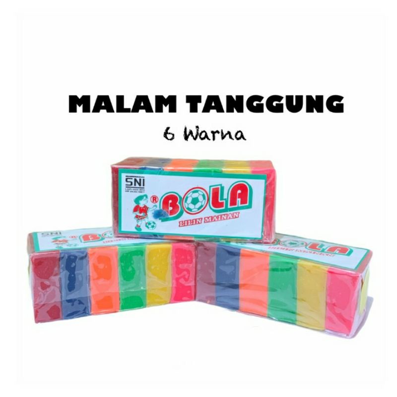 lilin mainan malam/playdough/plastisin / malam tanggung ( pack )