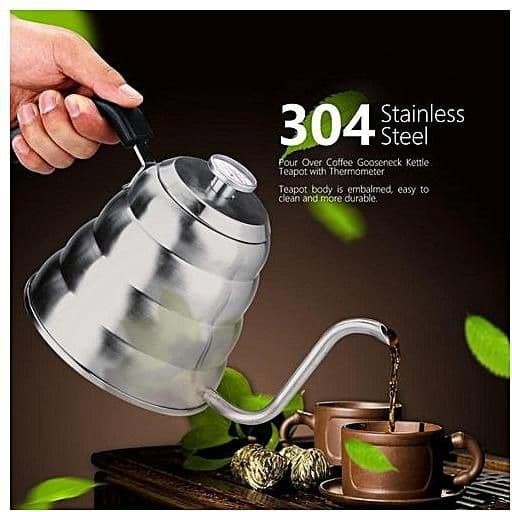 Teko Leher Angsa Termometer Kettle kopi Buono Gooseneck Pour Over tea