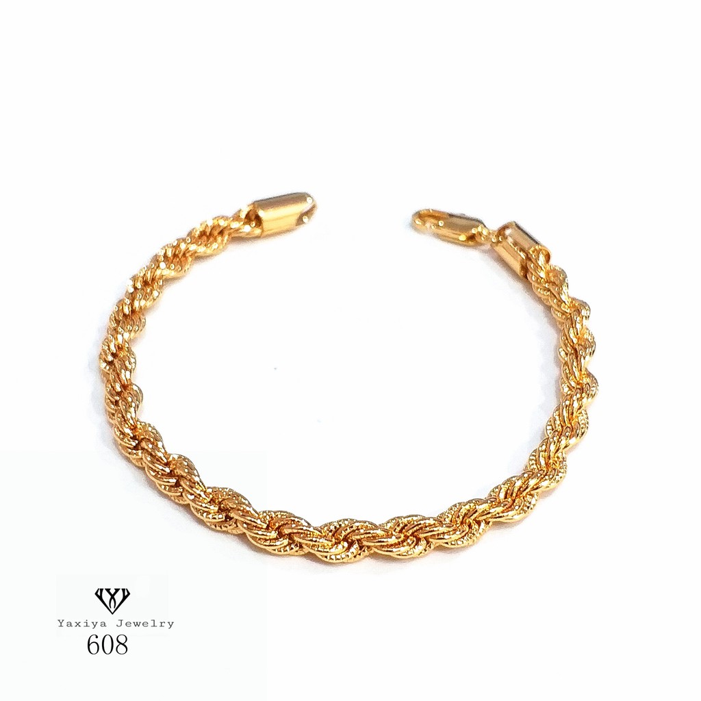 

Gelang tangan Model tambang Perhiasan Imitasi lapis emas 608