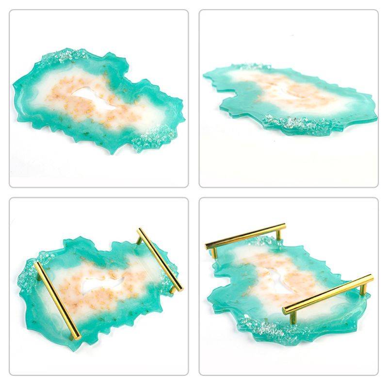 SIY  Irregular Big Plate Resin Mold Oversized Fruit Disc Tray Resin Mold Transparent Flexible Silicone Molds Art Crafts Tools