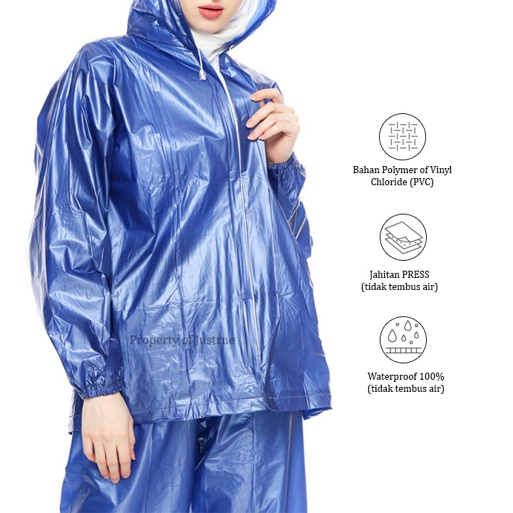 Justrue Setelan Jas Hujan Dewasa Murah Raincoat Outdoor Mantel Hujan Murah