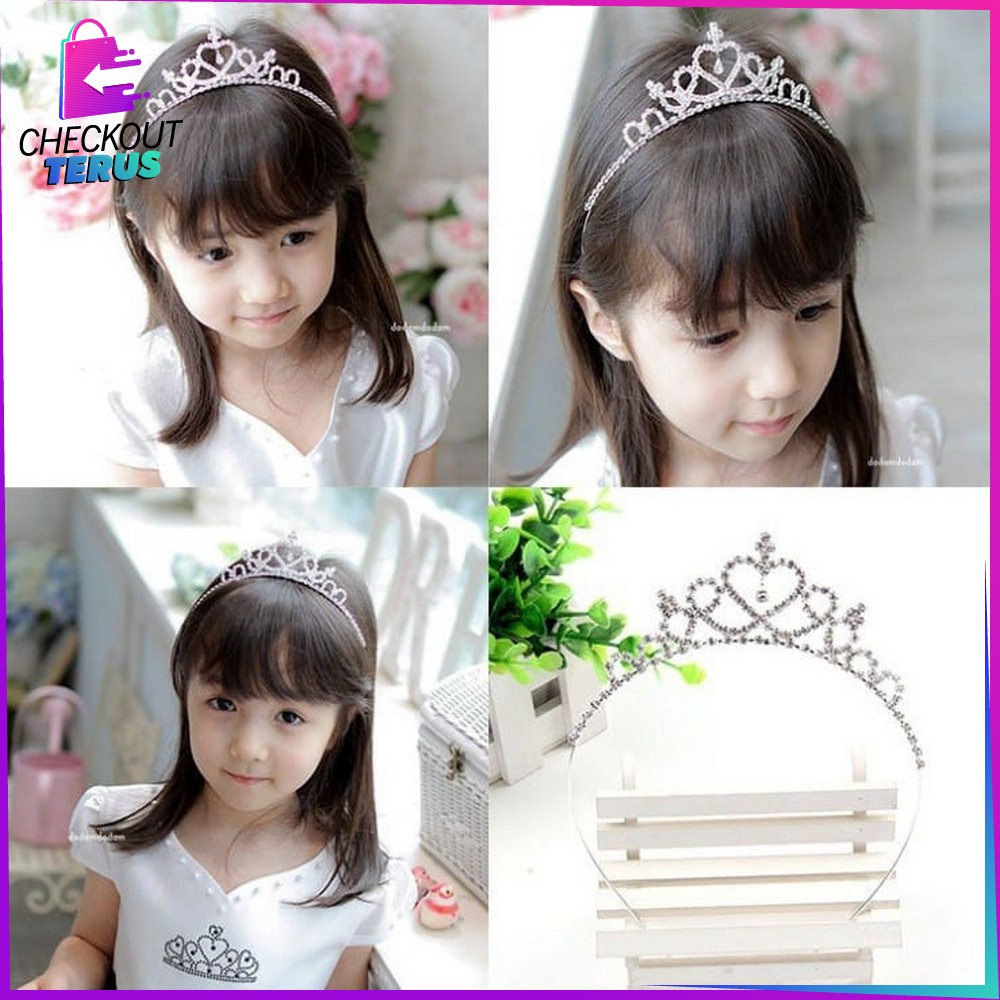 CT K81 Mahkota Wanita Korea Fashion Bando Princess Mahkota Anak Perempuan Bando Mahkota Anak Mahkota Ulang Tahun