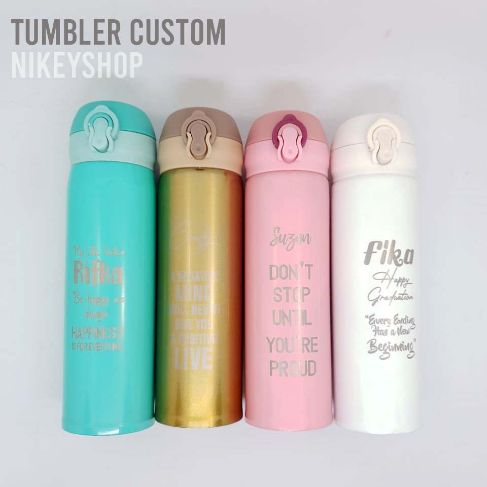 Tumbler Custom Nama, Botol Custom warna pastel