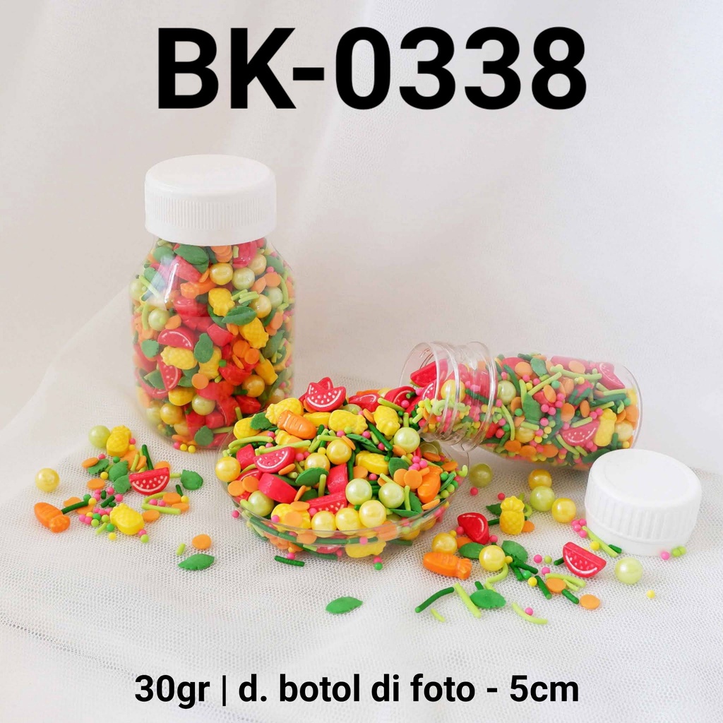 

BK-0338 Sprinkles sprinkle springkel 30gr buah semangka nanas wortel yamama baking grosir murah sprinkles cake dekorasi mutiara trimit decoration story sprinklestory sprinklesstory sprinkle story yamama baking