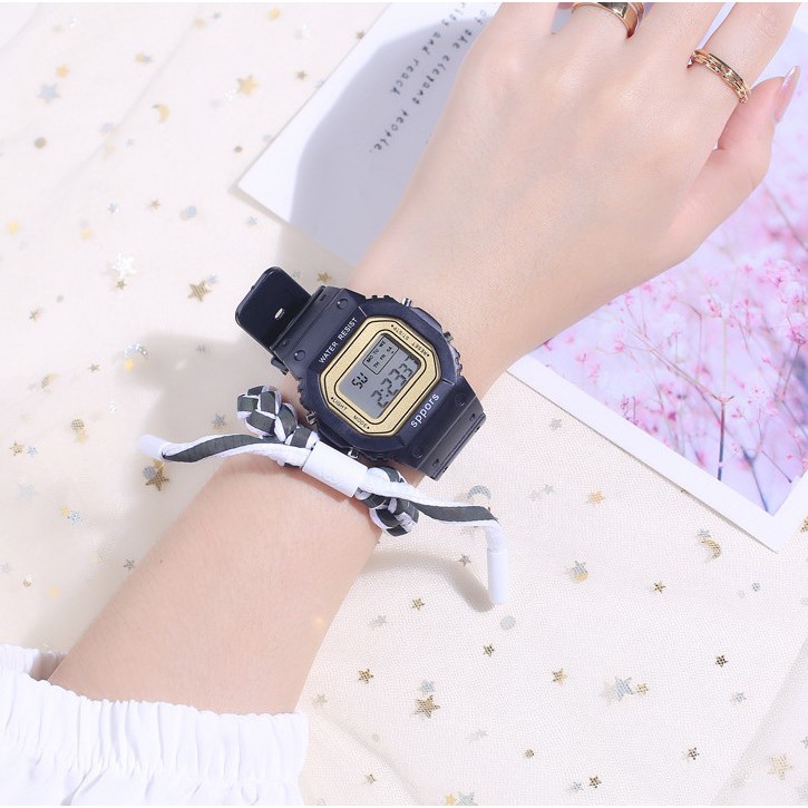 COD JAM TANGAN RUBBER DIGITAL SEGI JAM WANITA MURAH KARET SPORT LED JAM COUPLE JAM PRIA RRNS J-008