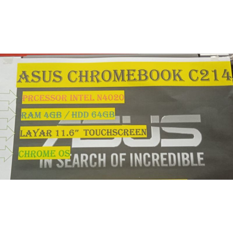ASUS CHROMEBOOK N4020 4GB HDD 64GB