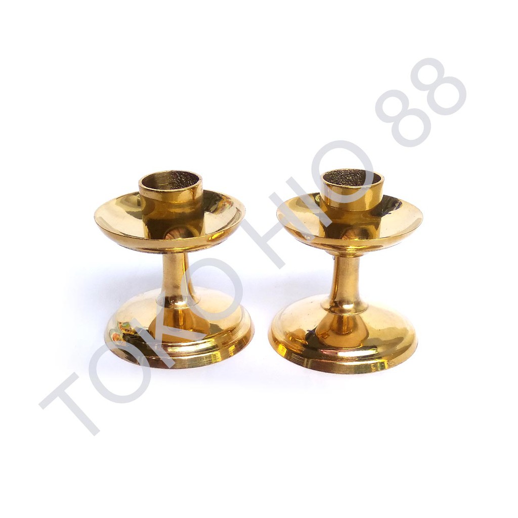 Tempat Lilin Tancapan Kaki Candle Holder Bahan Kuningan Asli TL01 harga Sepasang Kualitas Bagus