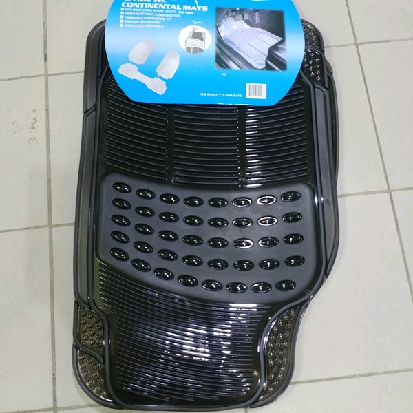 Karpet Mobil Karet Continental Universal 3 pcs - Hitam TRANSPARAN SMOKE