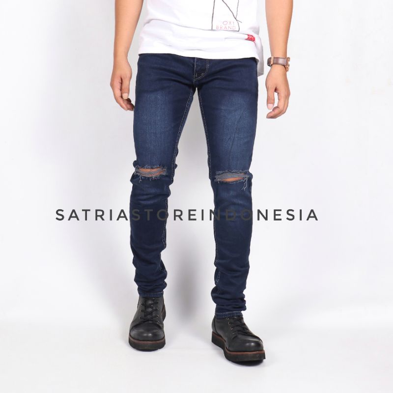 Ripped jeans pria , celana sobek pria