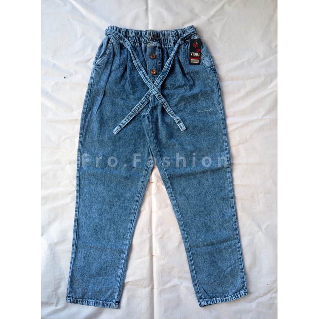 Celana Panjang Wanita Jeans || Baggy Pants Jeans || Celana Boyfriend Jeans || Jeans Pinggang Karet Premium Terlaris Viral