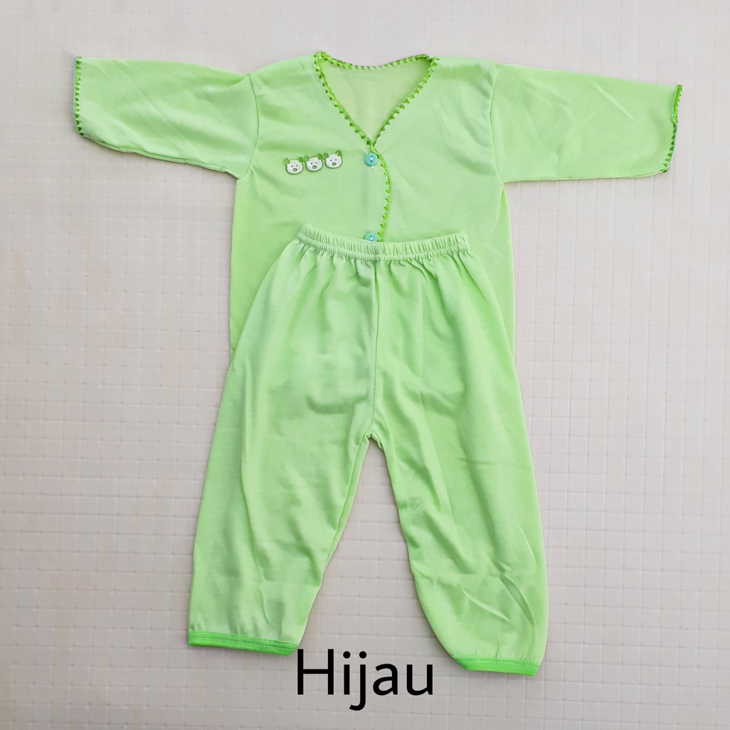 1 LUSIN (12 set) Setelan bayi panjang POLOS grosir TERMURAH